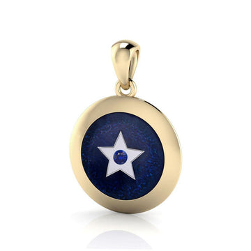 Star Spiritual Eye Silver with 14k Gold accent Pendant MPD1290 - Jewelry